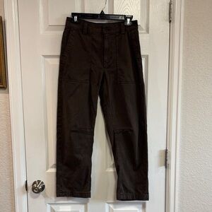 Madewell Brown Darted Barrel-Leg Pants